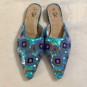 Sequined and Embroidered Slip-on Loafer